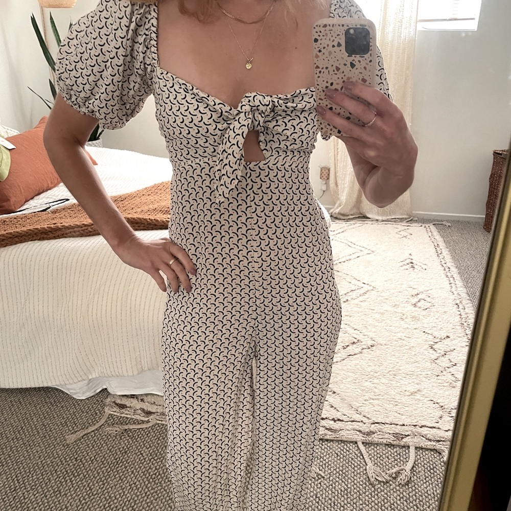 Billabong long peakaboo romper with geometric pattern size small